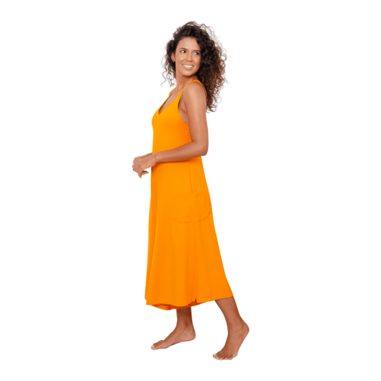 Macacão Pantacourt Júpiter Laranja Verão - Viscose com elastano - Image 4